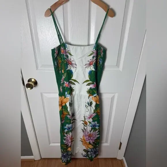 Farm Rio Off-White Sweet Bloom Dreamscape Midi Dress M - Picture 3 of 11